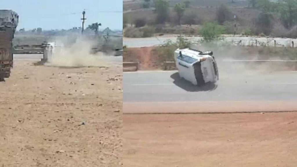 SUV flipped and skidded on National Highway