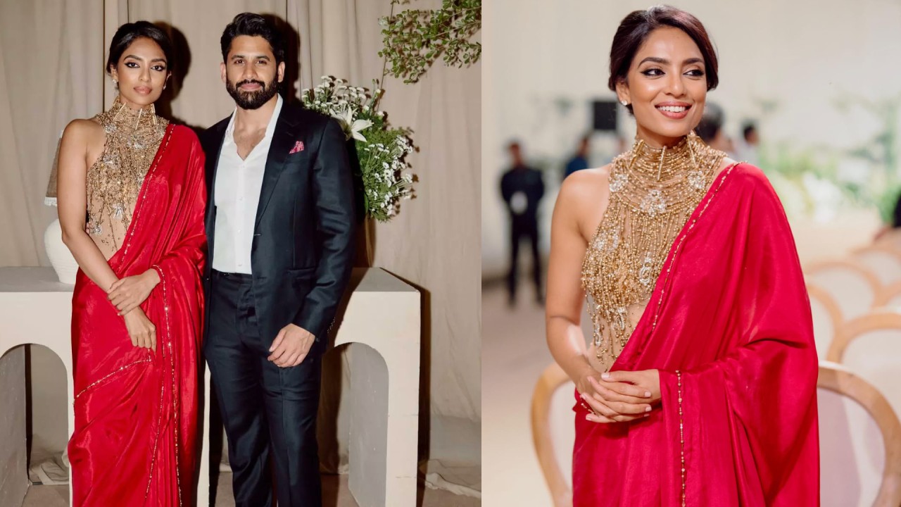 Sobhita Dhulipala : ఎరుపు చీరలో శోభిత ధూళిపాళ మెరుపులు.. అఖిల్ రిసెప్షన్ లో శోభిత – చైతన్య ఫోటోలు చూశారా?