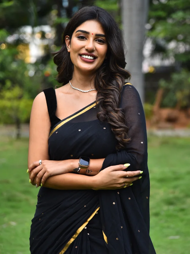 Supritha Stunning Looks in Black Saree