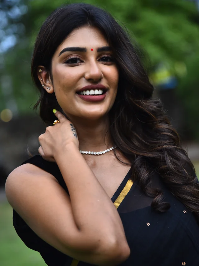 Supritha Stunning Looks in Black Saree