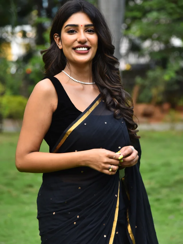 Supritha Stunning Looks in Black Saree