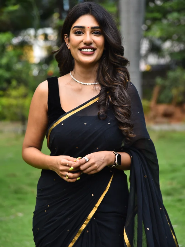 Supritha Stunning Looks in Black Saree