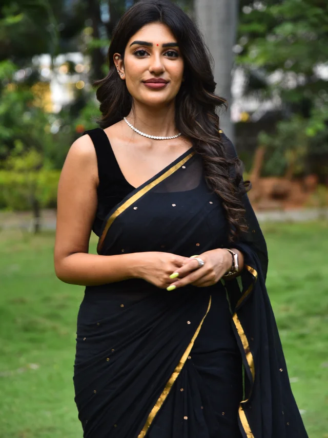 Supritha Stunning Looks in Black Saree