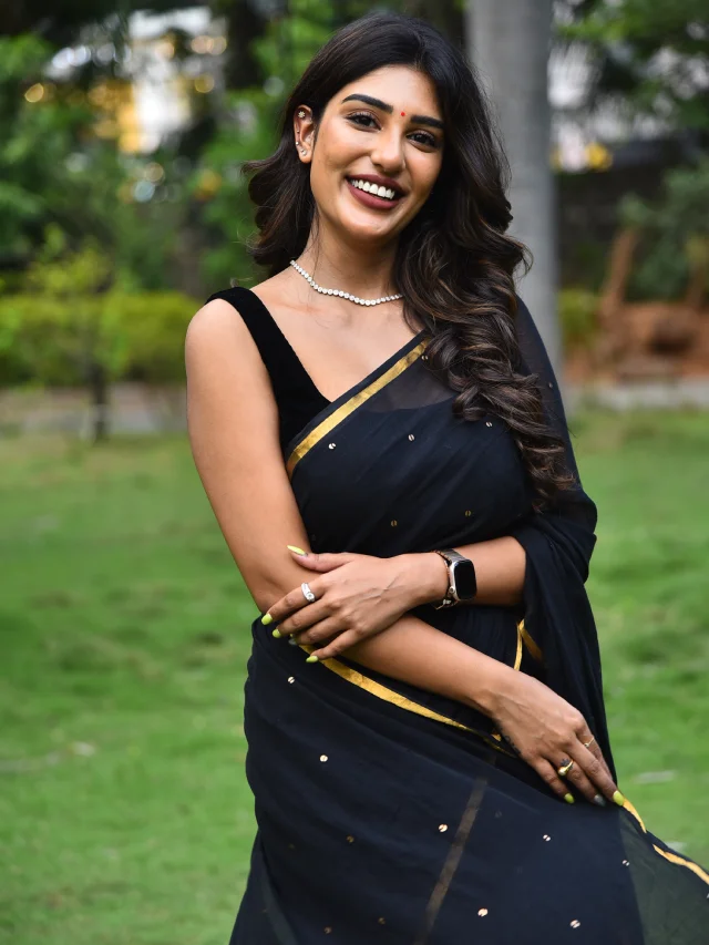Supritha Stunning Looks in Black Saree