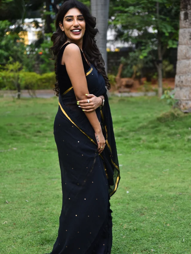 Supritha Stunning Looks in Black Saree