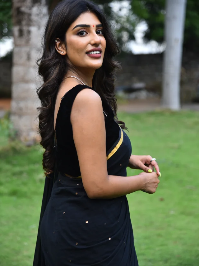 Supritha Stunning Looks in Black Saree
