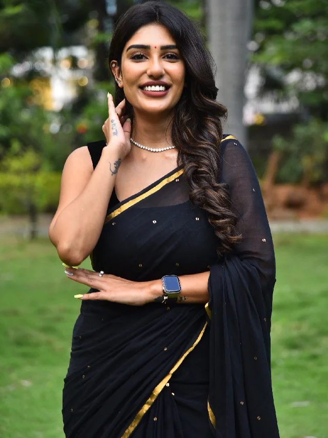 Supritha Stunning Looks in Black Saree