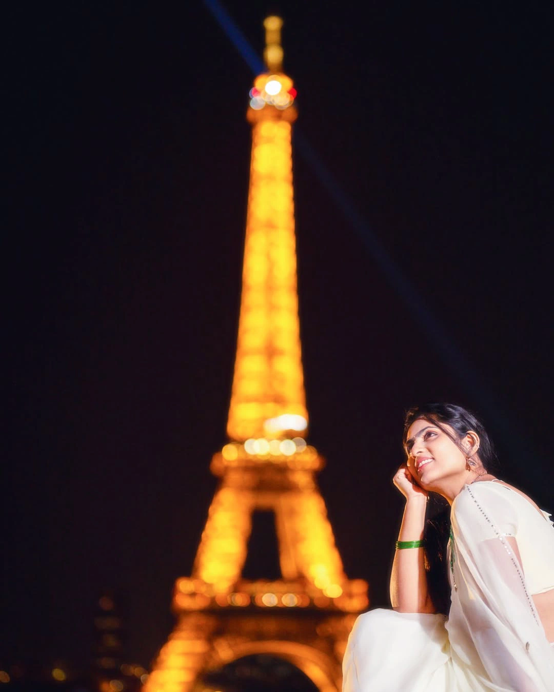 Dil Raju Wife Tejaswini Vygha at Eiffel Tower