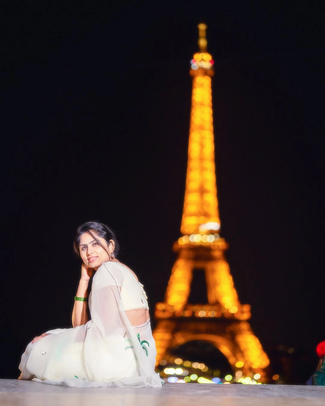 Dil Raju Wife Tejaswini Vygha at Eiffel Tower