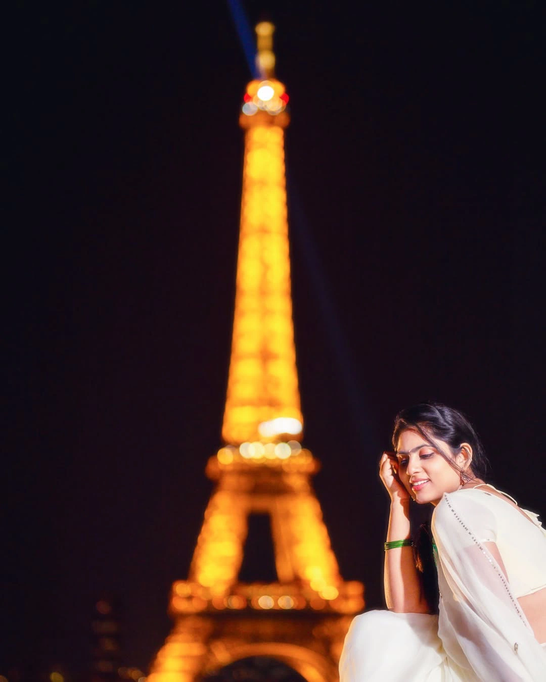 Dil Raju Wife Tejaswini Vygha at Eiffel Tower