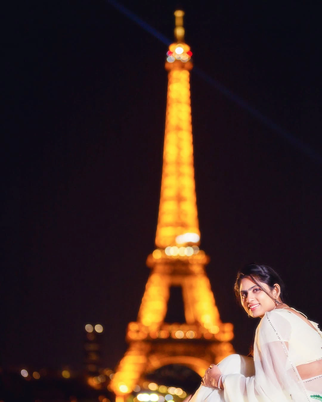 Dil Raju Wife Tejaswini Vygha at Eiffel Tower