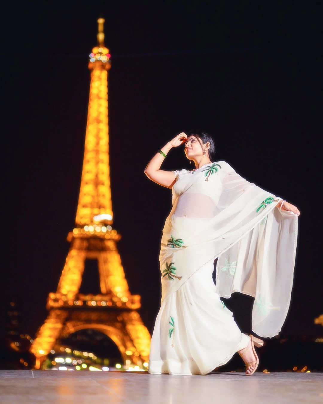 Dil Raju Wife Tejaswini Vygha at Eiffel Tower