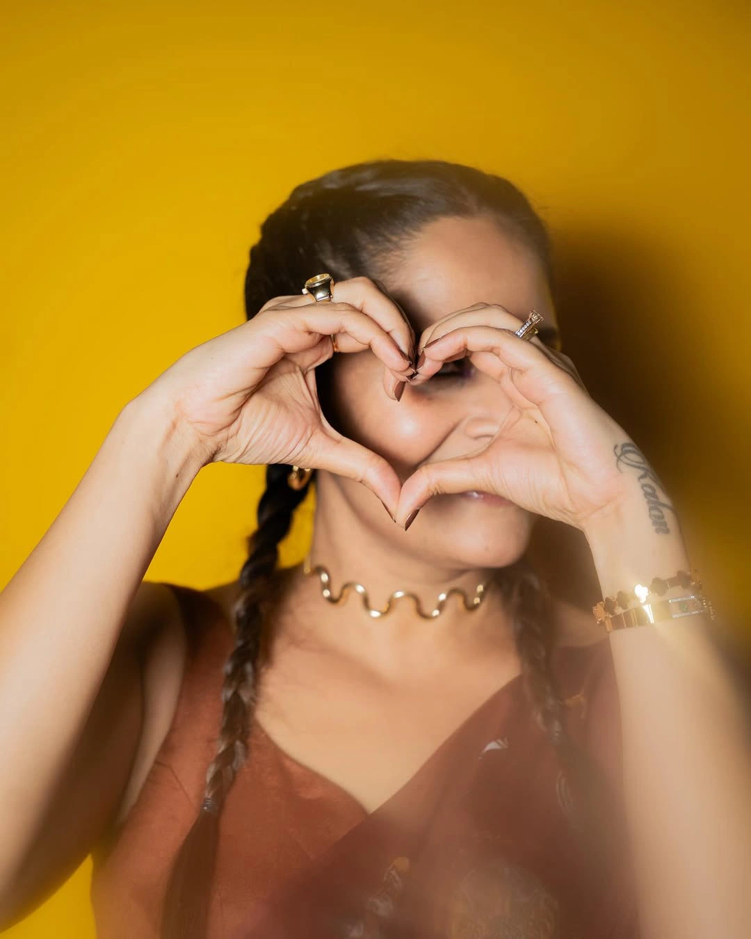 Anasuya Bharadwaj with Two Braids