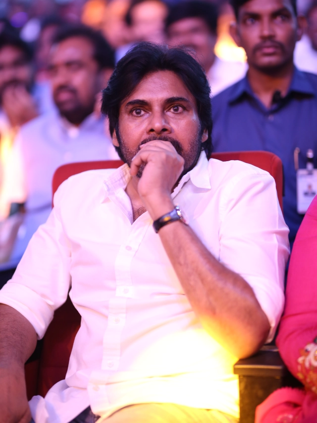 Pawan Kalyan With his Wife Anna Lezhneva in Hari Hara Veeramallu Pre Release event