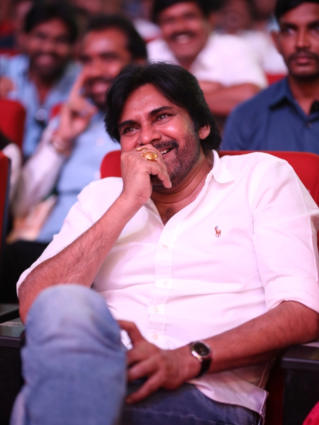 Pawan Kalyan With his Wife Anna Lezhneva in Hari Hara Veeramallu Pre Release event