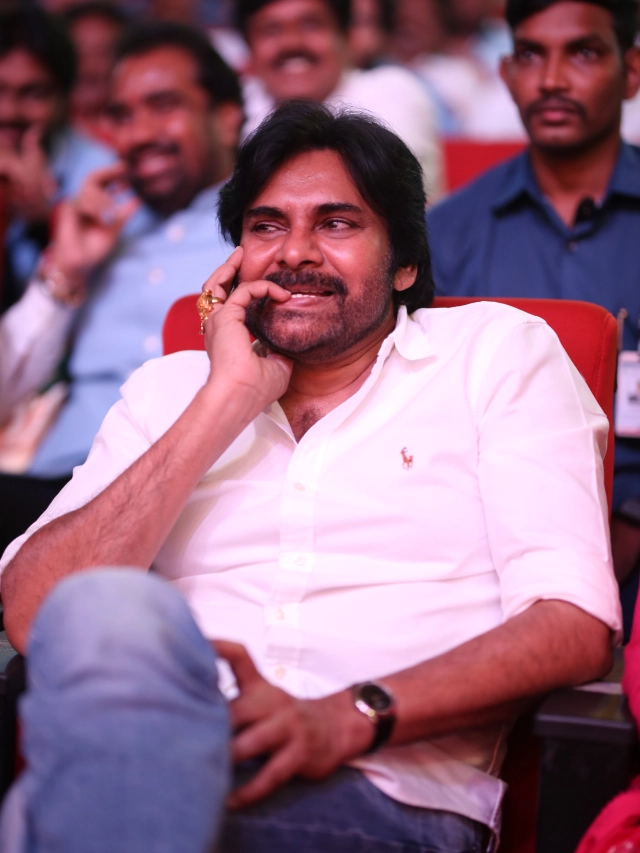 Pawan Kalyan With his Wife Anna Lezhneva in Hari Hara Veeramallu Pre Release event