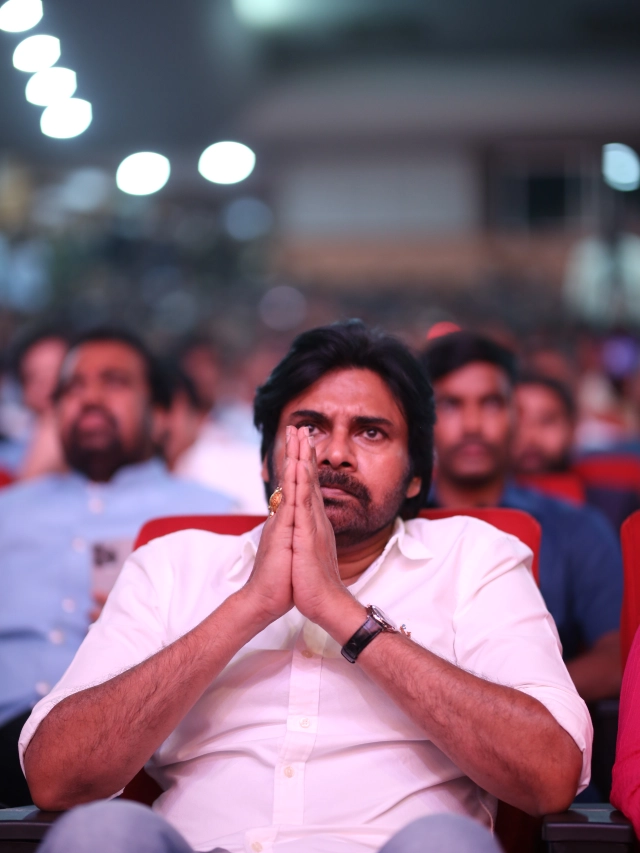 Pawan Kalyan With his Wife Anna Lezhneva in Hari Hara Veeramallu Pre Release event