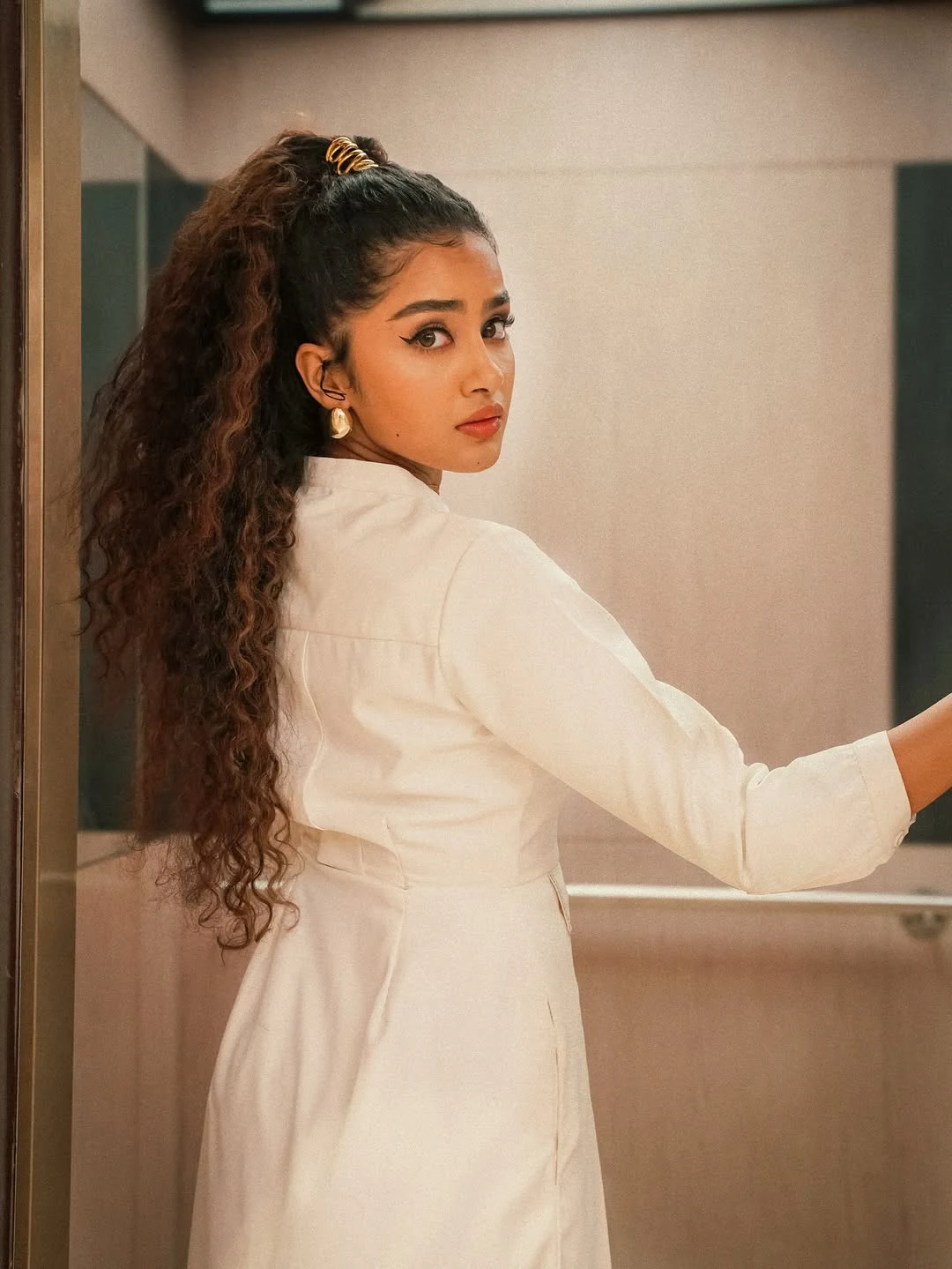 Anupama Parameswaran Stylish Looks in White Dress