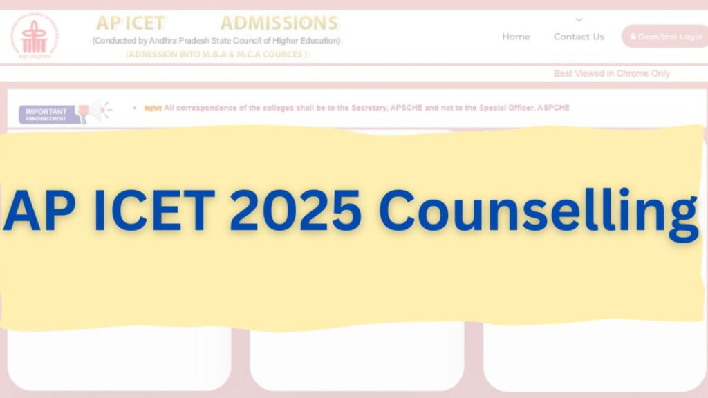 Ap Icet 2025 Counselling starts from today