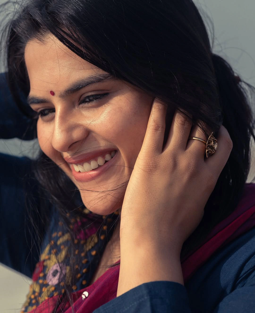 Kavya Kalyanram Saree Looks in Beach