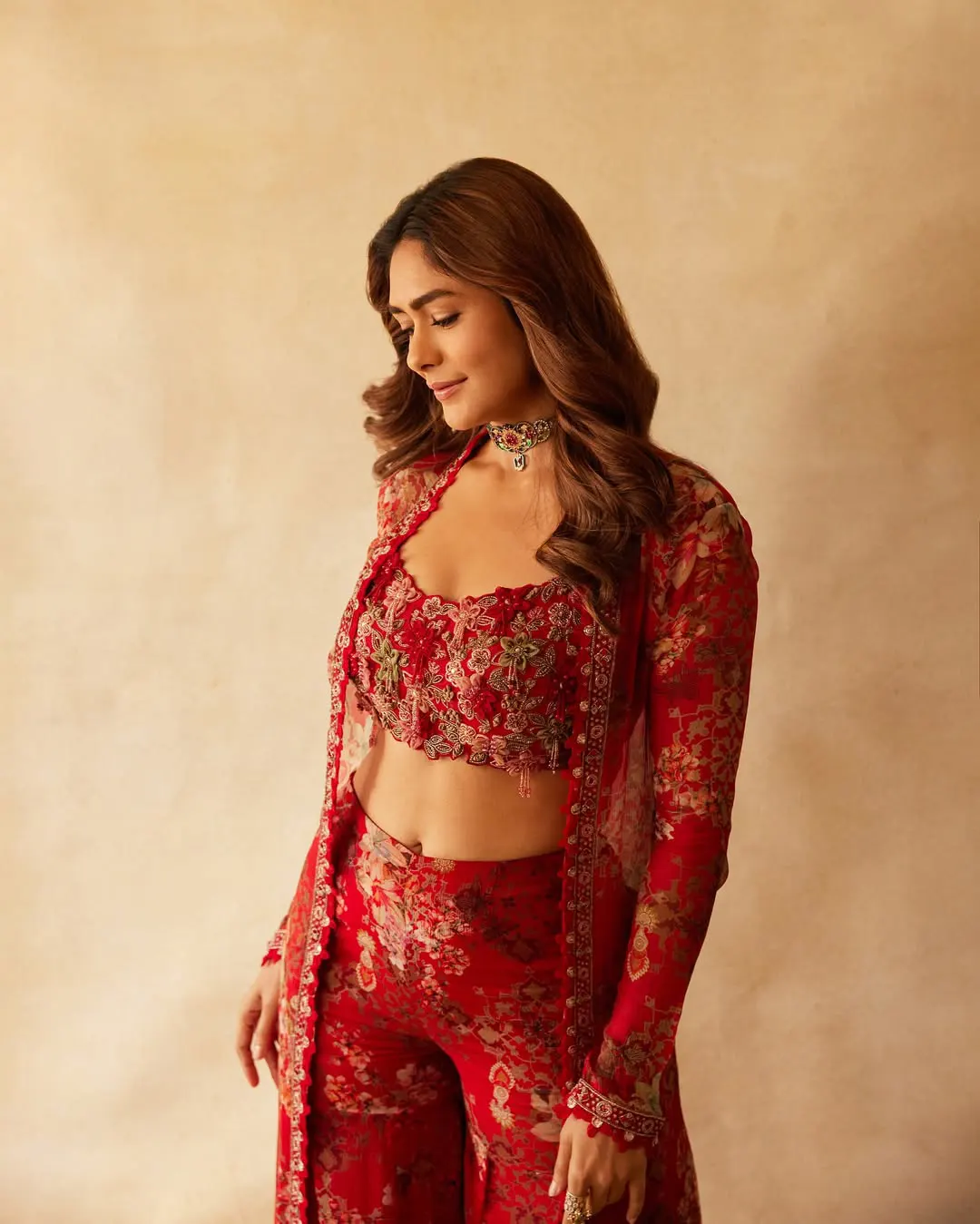 Mrunal Thakur Shines in Red Dress