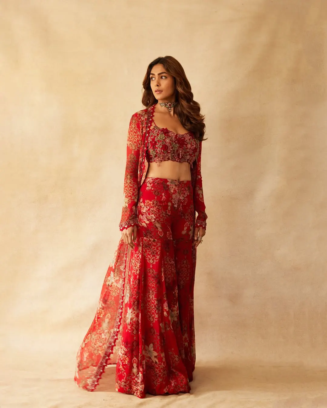 Mrunal Thakur Shines in Red Dress