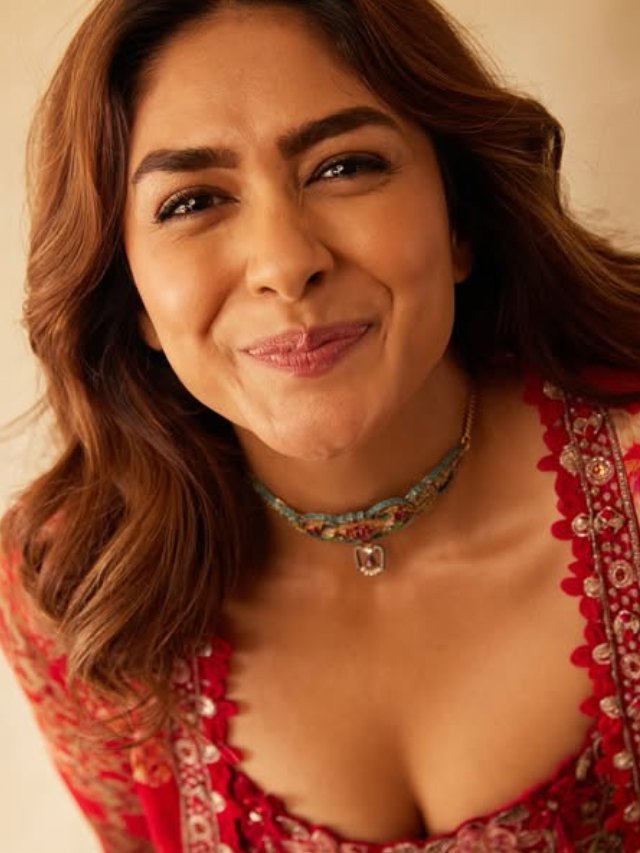 Mrunal Thakur Shines in Red Dress