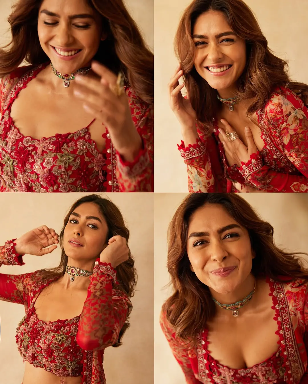 Mrunal Thakur Shines in Red Dress