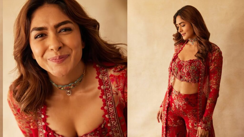 Mrunal Thakur Shines in Red Dress