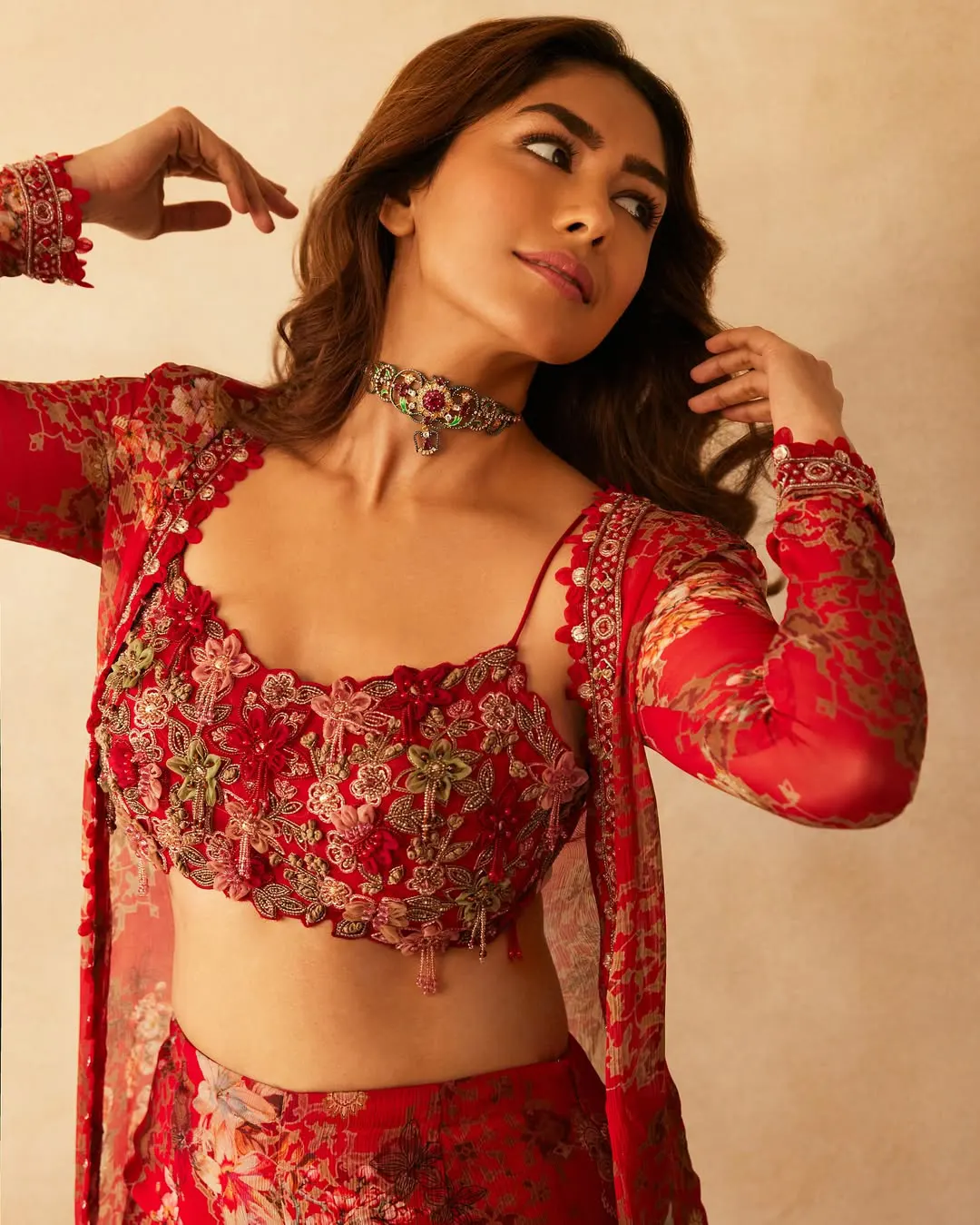 Mrunal Thakur Shines in Red Dress