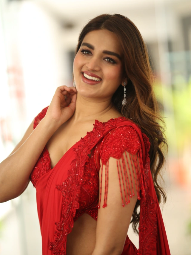 Nidhhi Agerwal Shines in Red Saree