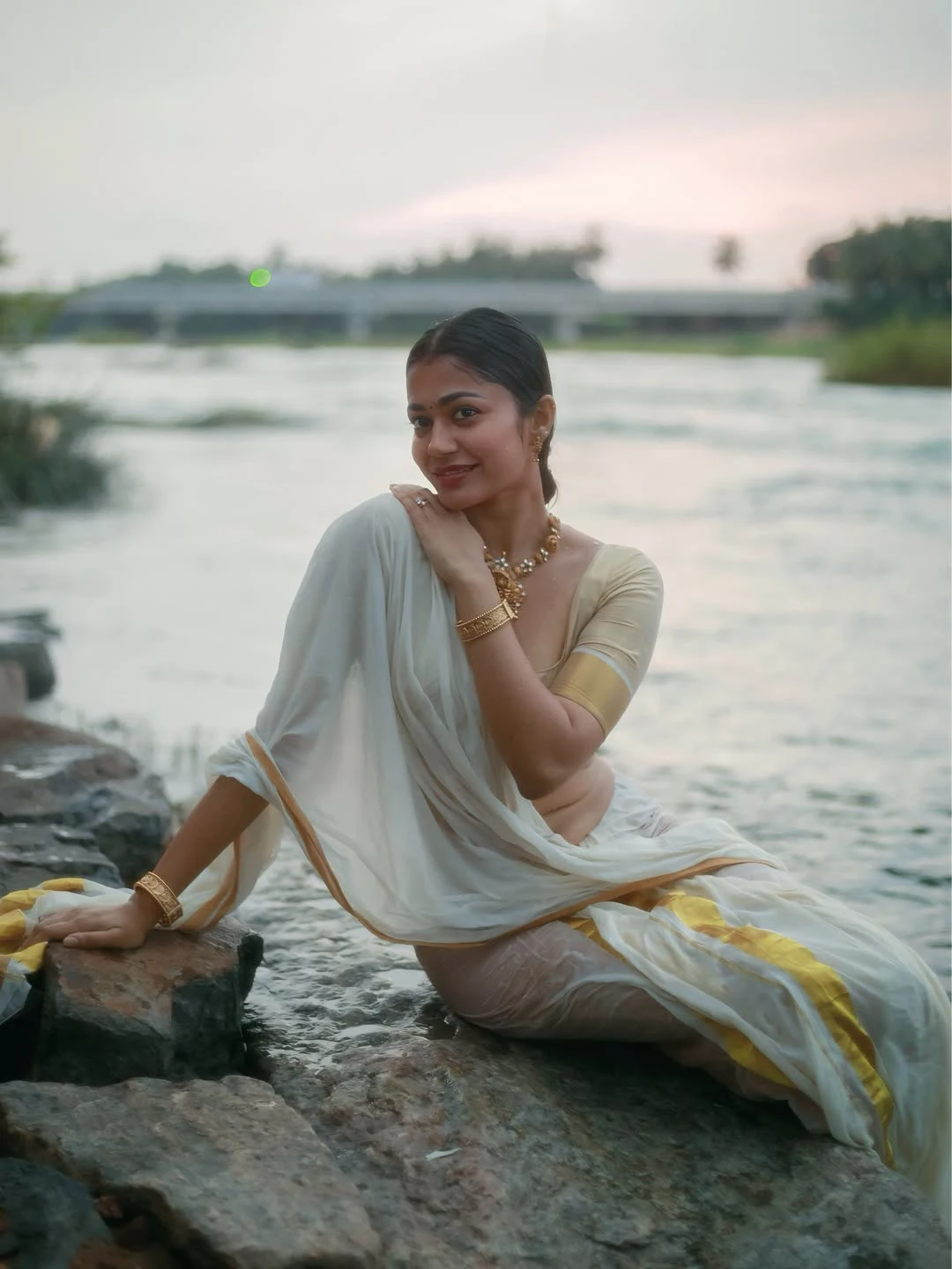 Payal Radhakrishna Enjoying at River