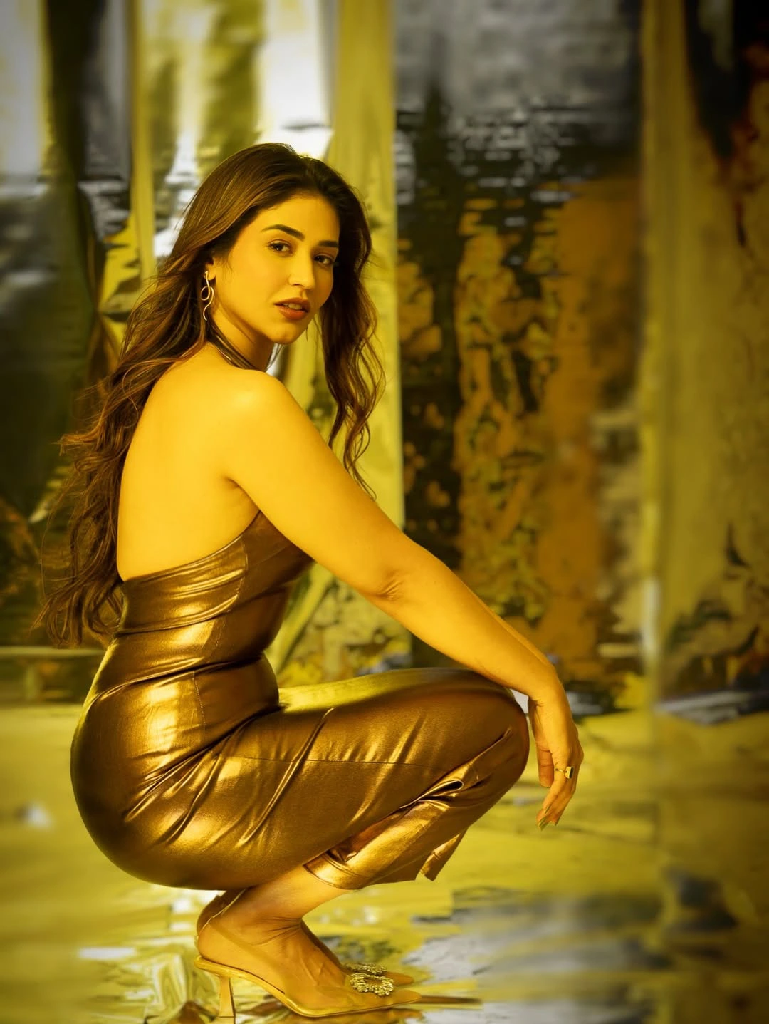 Priyanka Jawalkar Shines in Golden Shade Dress