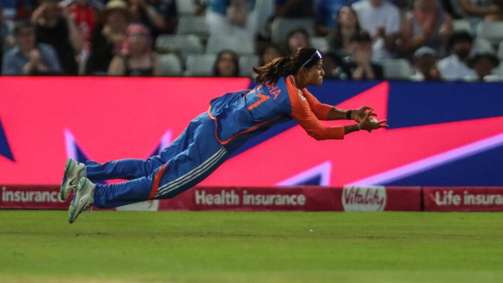 Radha Yadav stunning catch