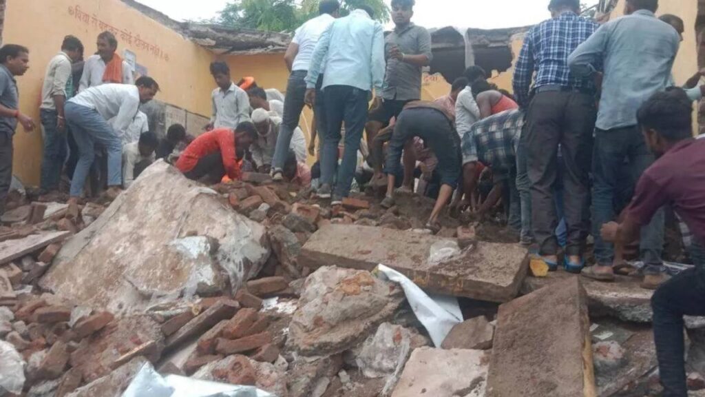 Government school building collapses in Rajasthan