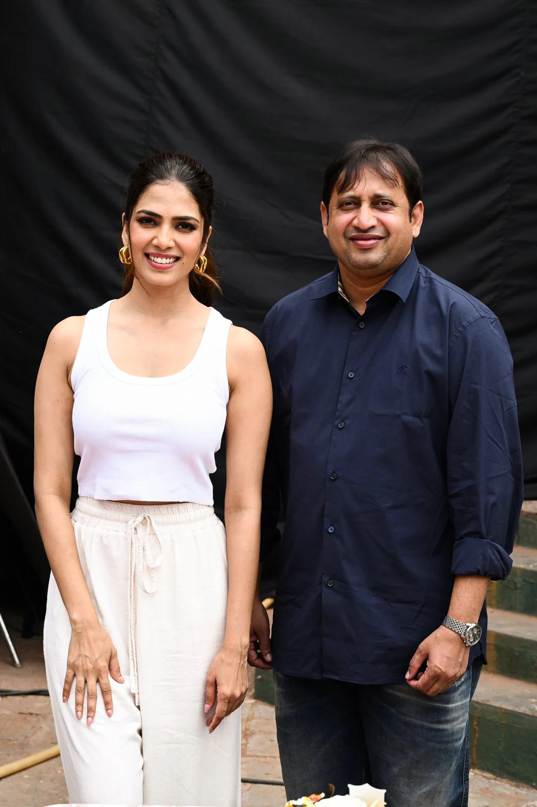Producer SKN Birthday Celebrations at Raja Saab Set