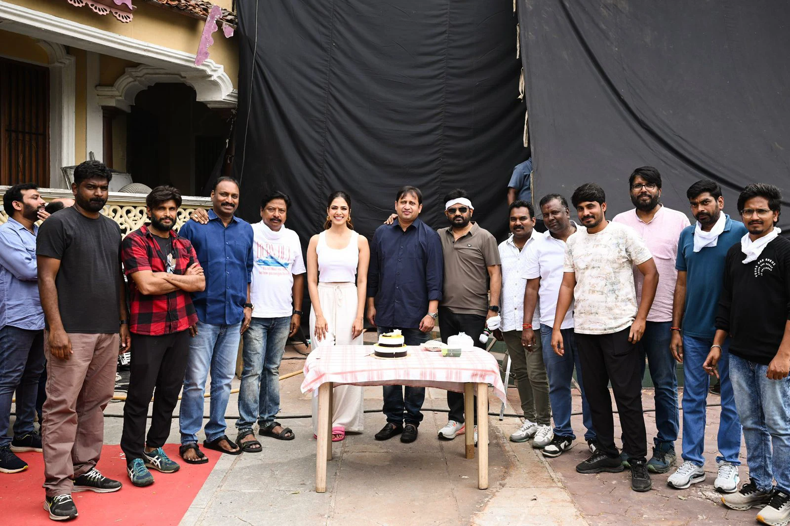 Producer SKN Birthday Celebrations at Raja Saab Set