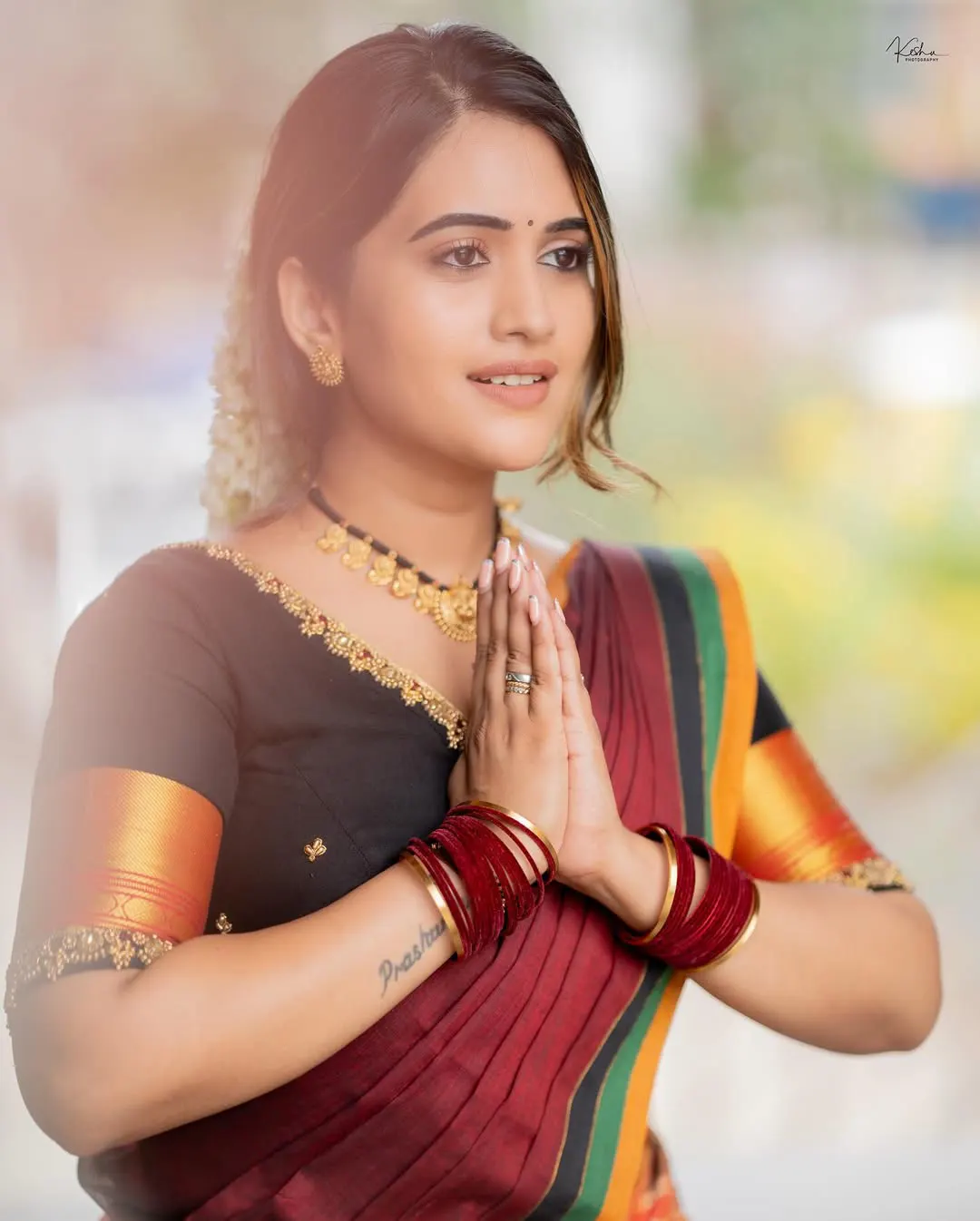 Sravanthi Chokarapu Half Saree Looks