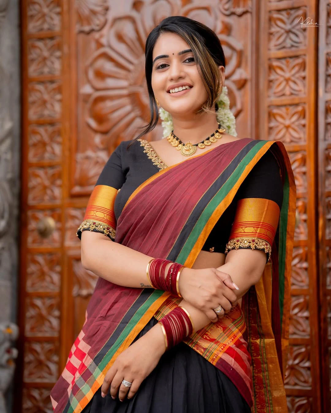 Sravanthi Chokarapu Half Saree Looks