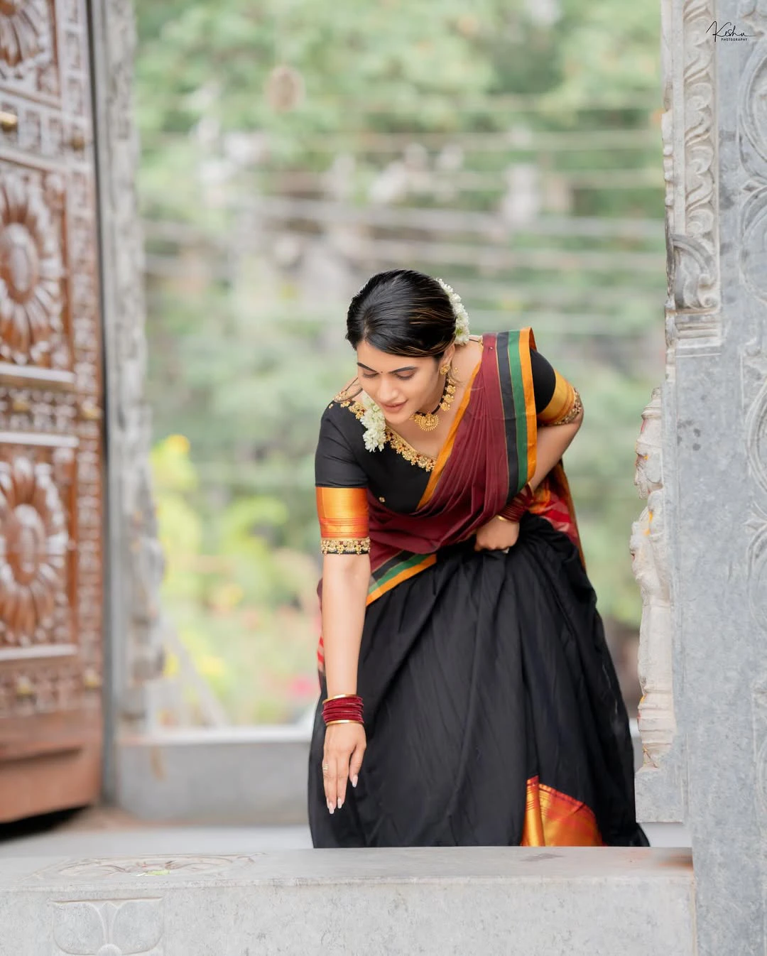 Sravanthi Chokarapu Half Saree Looks