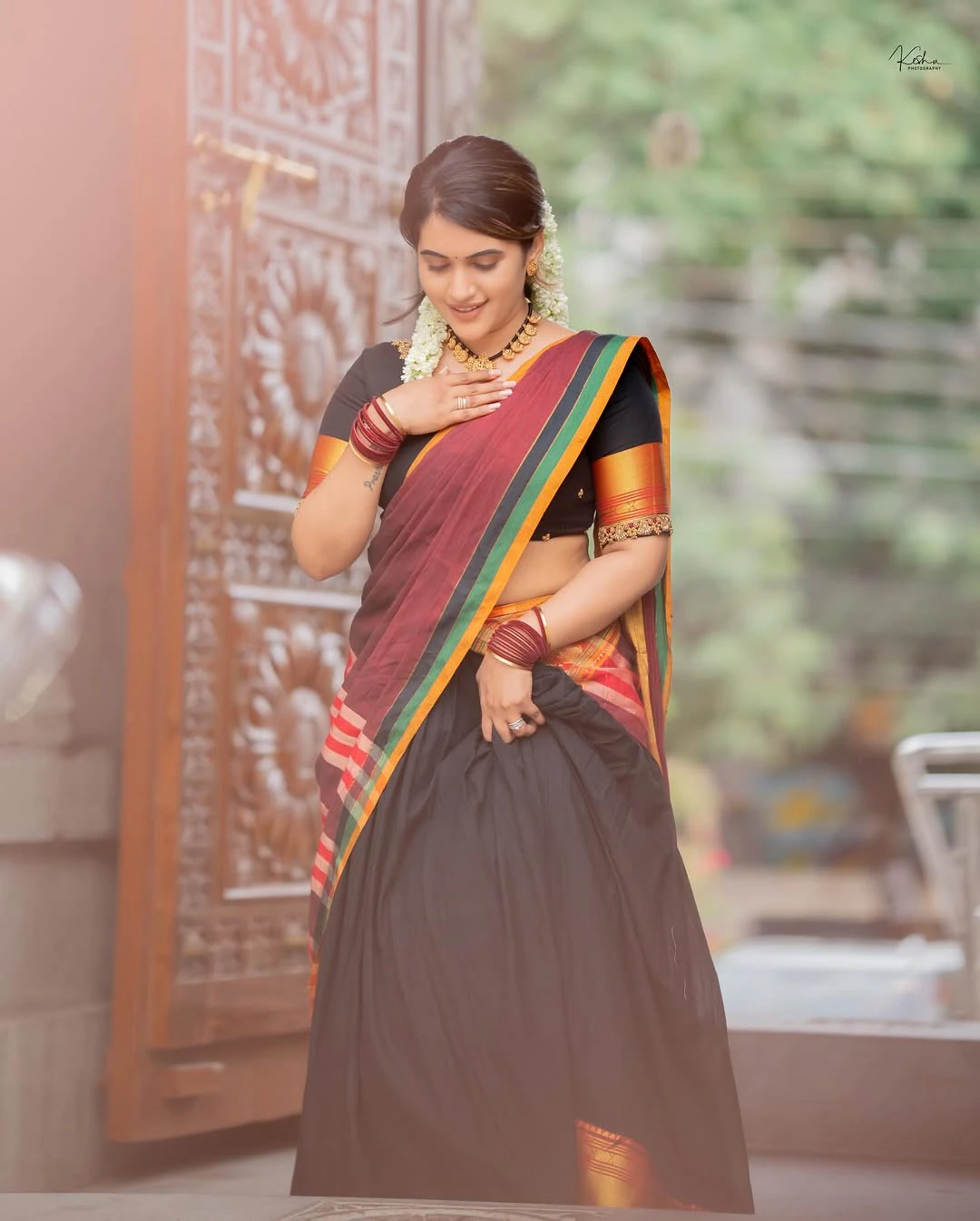 Sravanthi Chokarapu Half Saree Looks