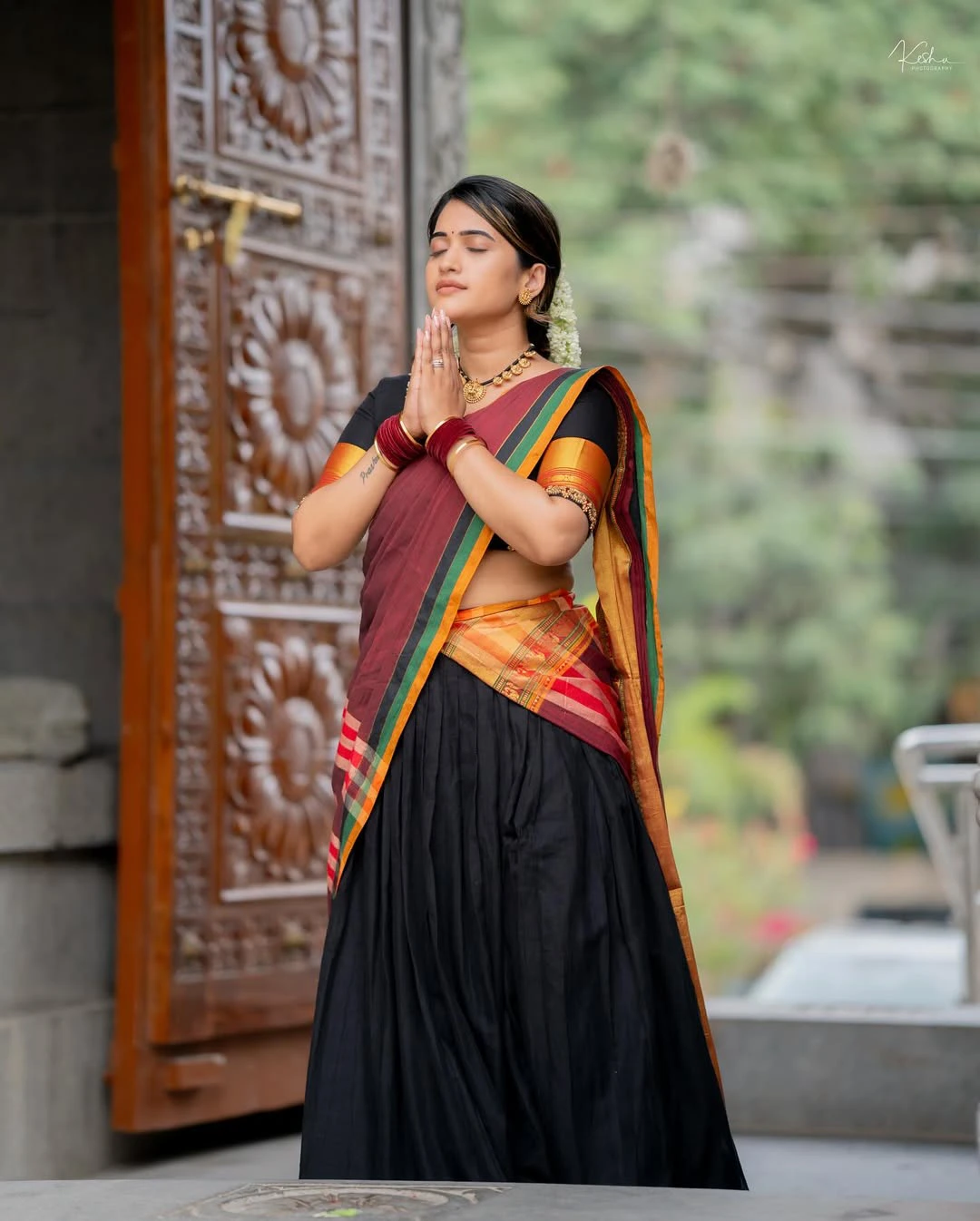Sravanthi Chokarapu Half Saree Looks