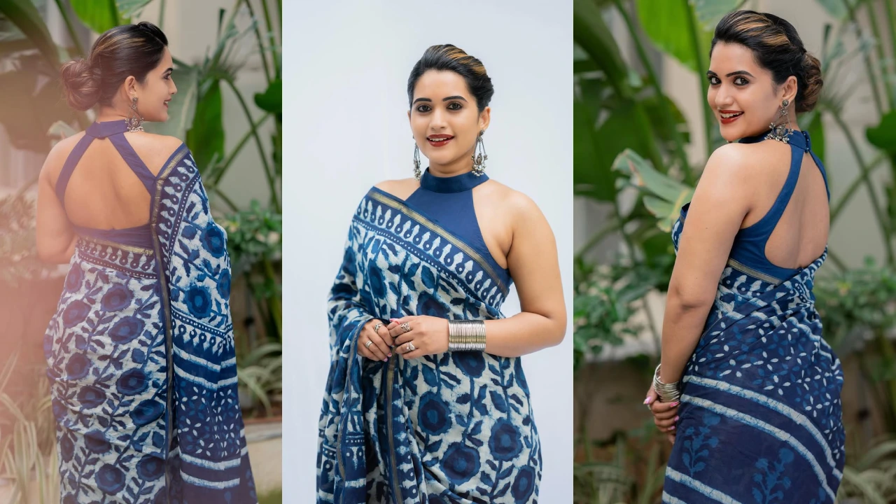 Sravanthi Chokarapu : చీరకట్టులో బ్యాక్ లెస్ ఫోజులతో యాంకర్ స్రవంతి.. ఫొటోలు..