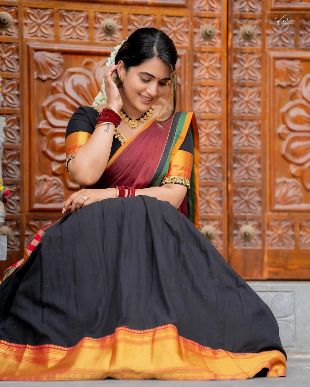 Sravanthi Chokarapu Half Saree Looks