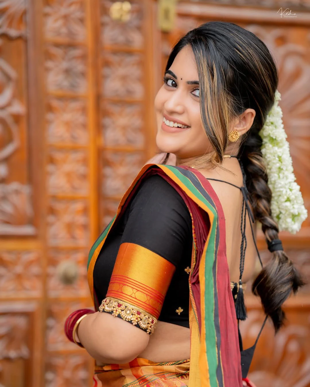 Sravanthi Chokarapu Half Saree Looks