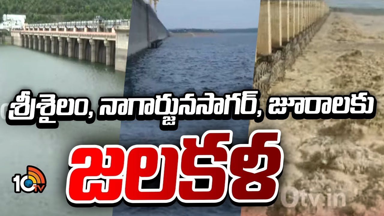 Water flow : శ్రీశైలం, నాగార్జునసాగర్, జూరాలకు జలకళ