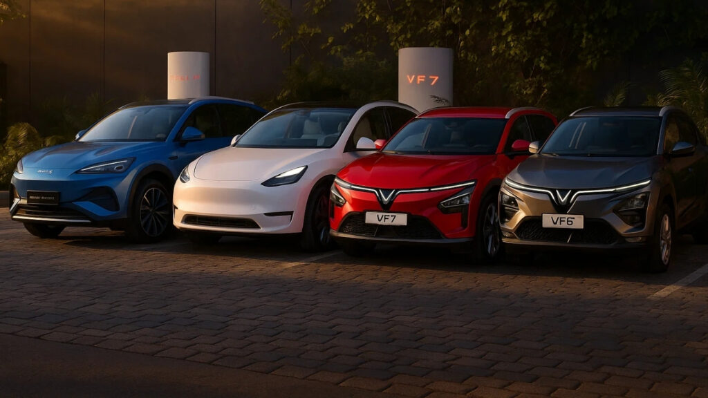 Tesla vs VinFast vs BYD