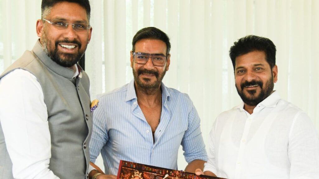 Bollywood Star Ajay Devgn meets CM Revanth Reddy for set a Film City in Telangana