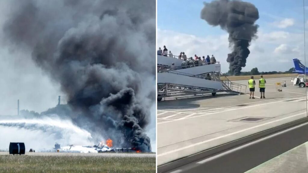 jet crashes at london