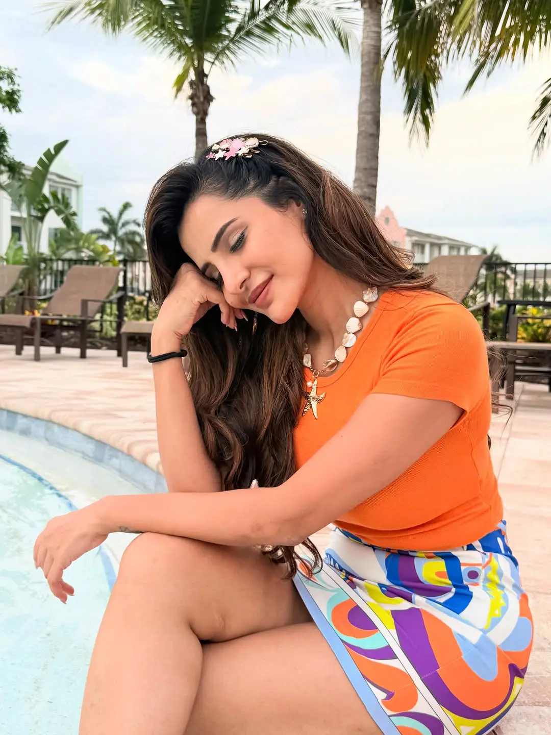 Ashu Reddy Chilling at Swimming Pool